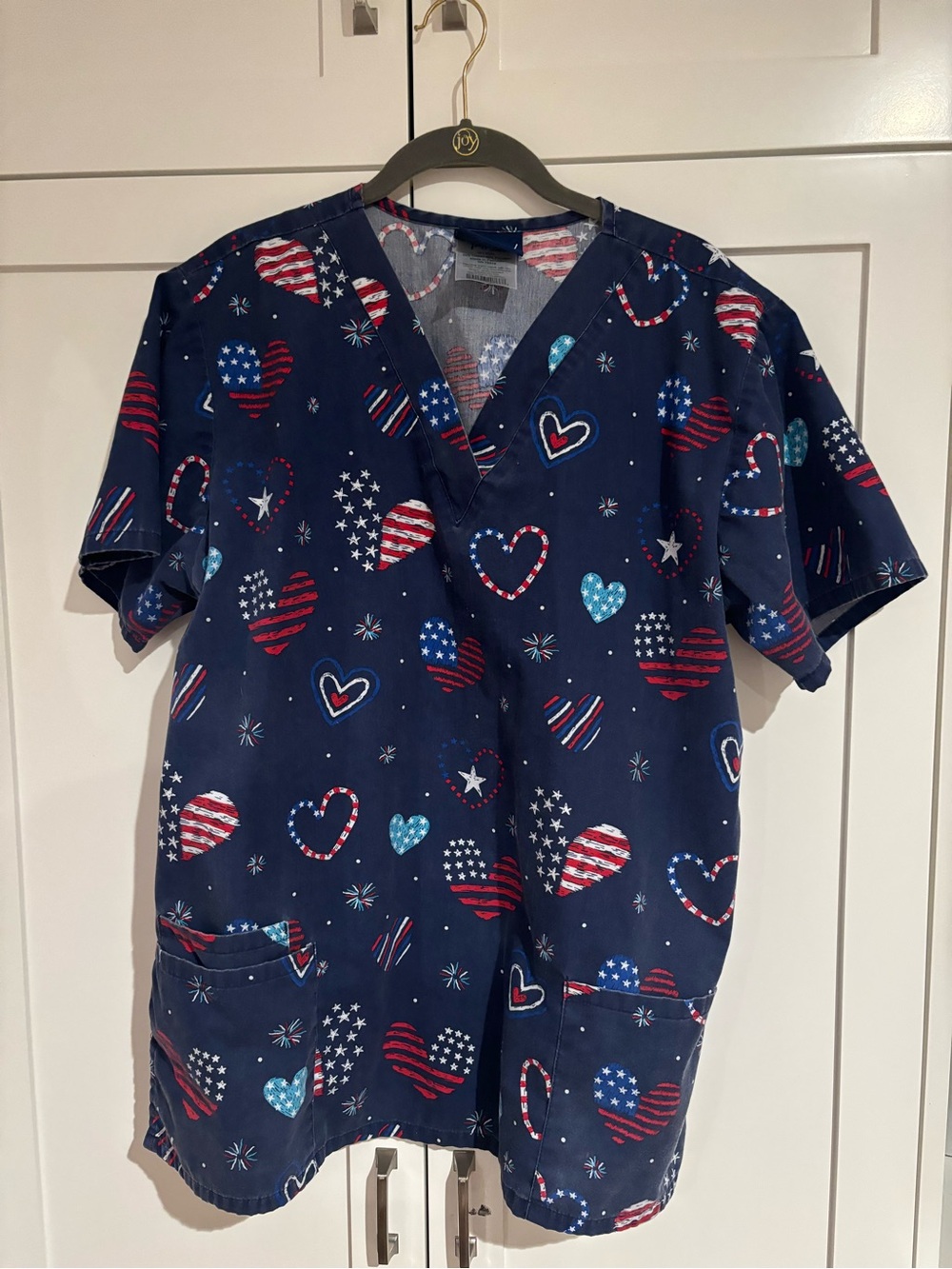 Patriotic 4th of July Scrub Top
